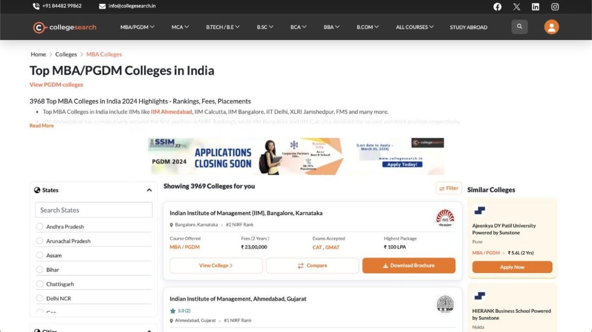 College Search, Navigating the Best MBA Colleges in India for Aspiring Leaders